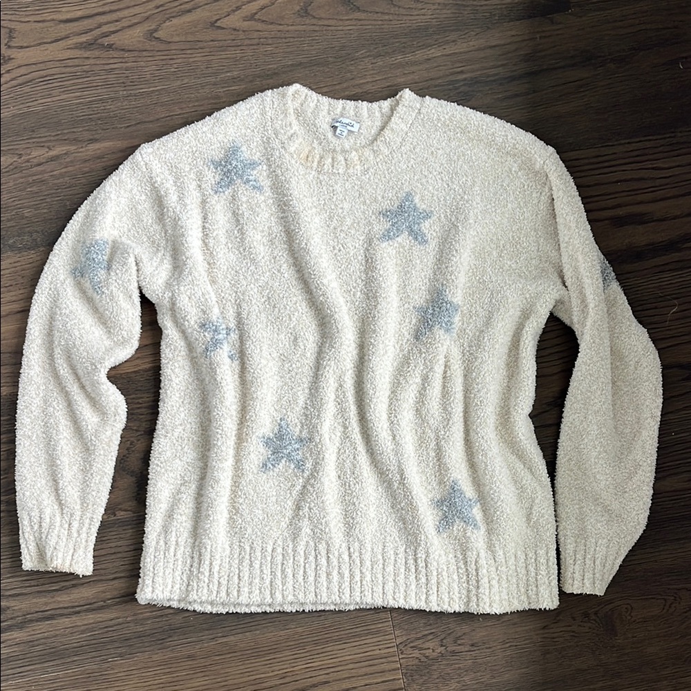 Splendid fuzzy cozy star sweatshirt